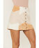 Image #3 - Shyanne Women's Patchwork Faux Suede Mini Skirt, Ivory, hi-res