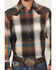 Image #3 - Wrangler Retro Men's Plaid Print Long Sleeve Snap Western Shirt, Brown, hi-res