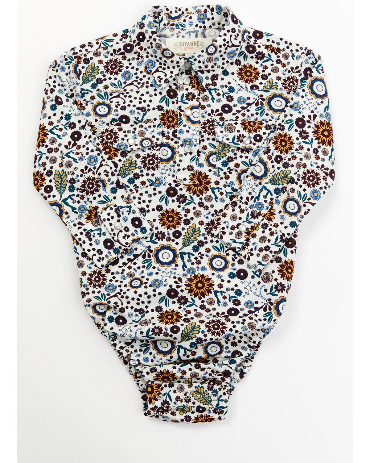 Shyanne Infant Girls' Ditsy Print Long Sleeve Printed Onesie, Ivory, hi-res