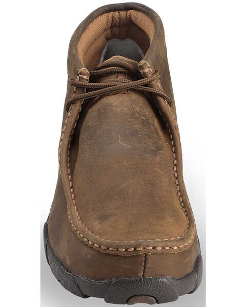 Twisted X Men's Driving Mocs Steel Toe Lace-Up Work Shoes, Brown, hi-res