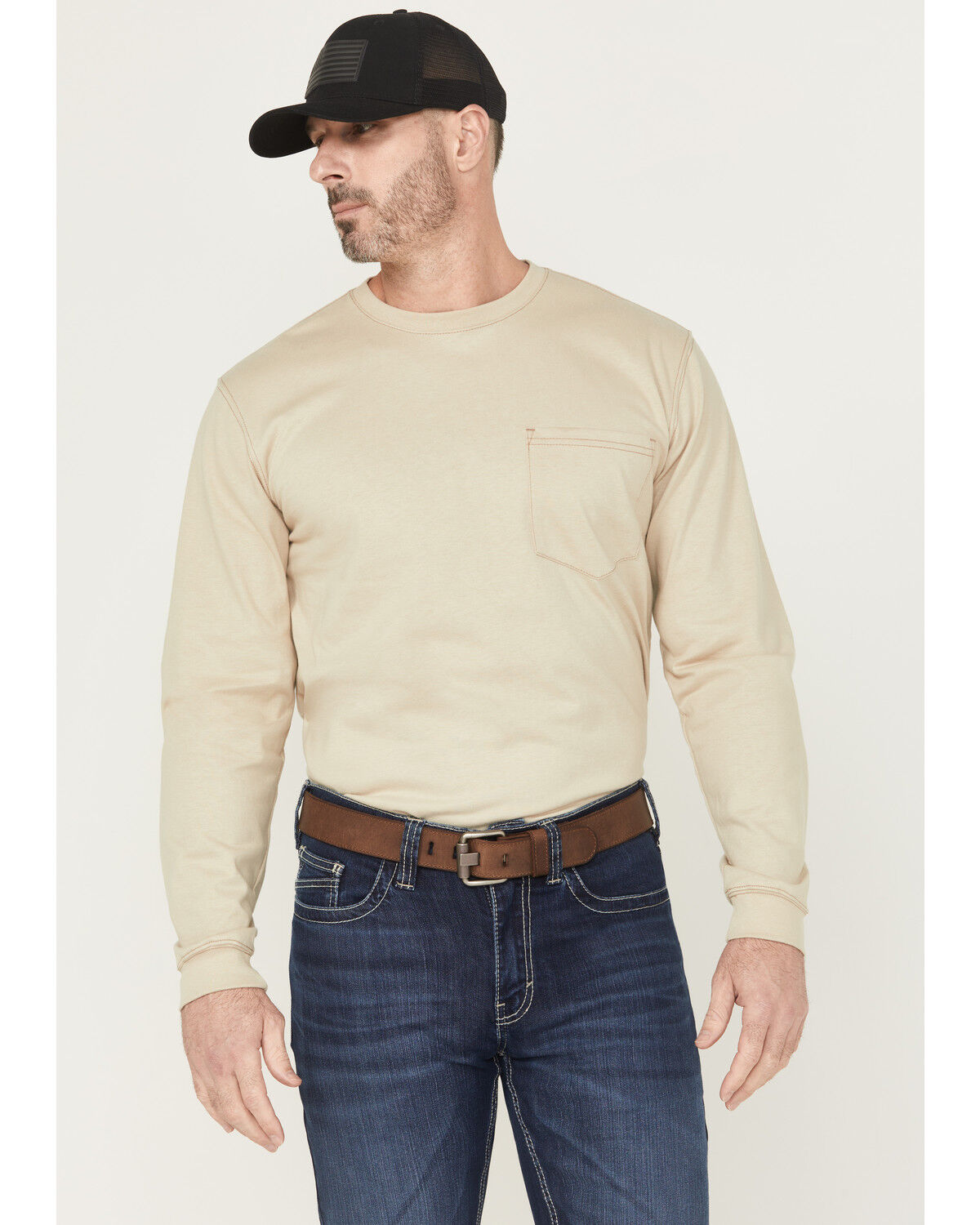 Image #2 - Cody James Men's FR Thrasher Long Sleeve Graphic Work Shirt, Tan, hi-res
