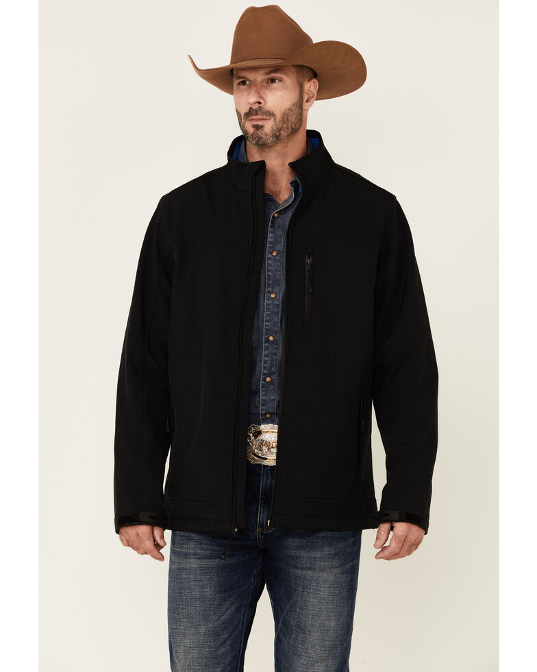 Cody James Core Men's Solid Black CC Zip-Front Softshell Jacket , Black, hi-res