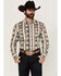 Image #1 - Wrangler Men's Checotah Southwestern Print Long Sleeve Snap Western Shirt - Tall, , hi-res