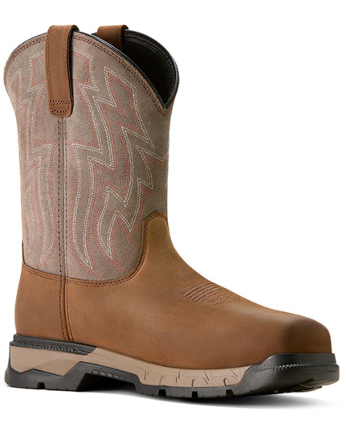 Ariat Men's Rebar Flex Pull-On Work Boots - Composite Toe, Brown, hi-res