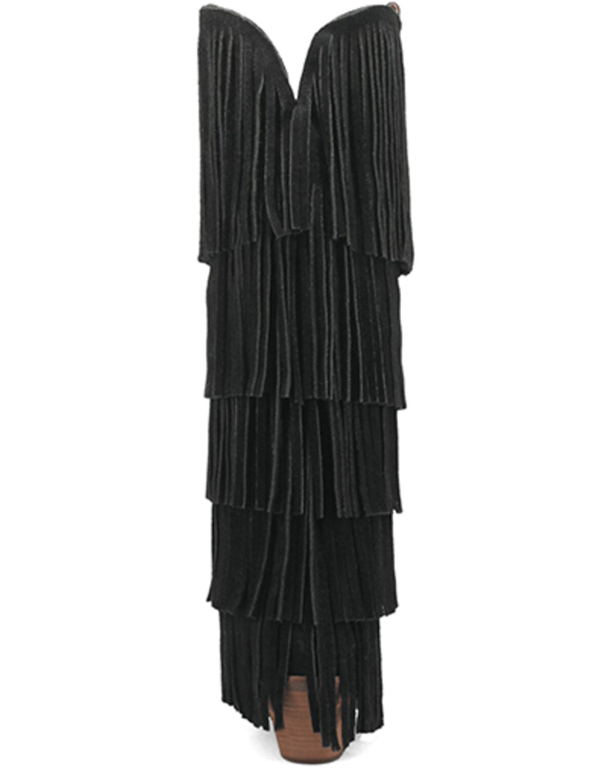 Image #5 - Dingo Women's Wild Child Suede Fringe Tall Western Boots - Snip Toe, Black, hi-res