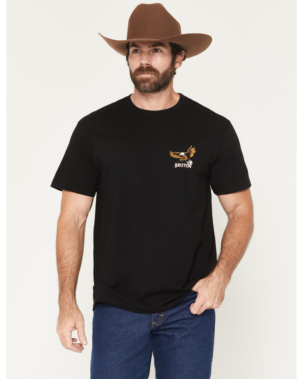 Image #2 - Brixton Men's Boot Barn Exclusive Arise Eagle Short Sleeve Graphic T-Shirt, Black, hi-res