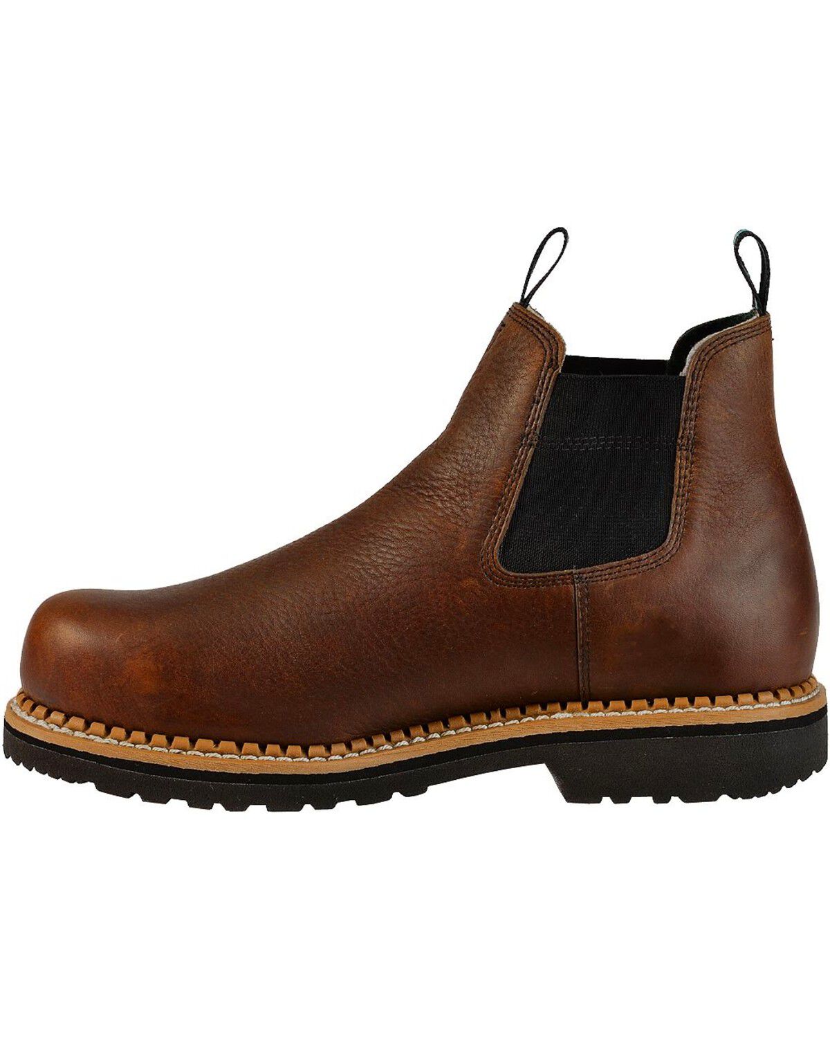 Image #3 - Georgia Boot Men's Romeo Waterproof Slip-On Work Shoes - Steel Toe, Brown, hi-res