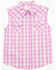 Image #1 - Shyanne Toddler Girls Dobby Striped Western Pearl Snap Shirt, Grape, hi-res
