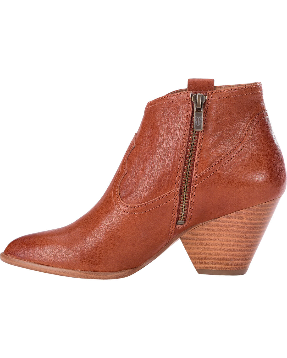 women's cognac leather booties