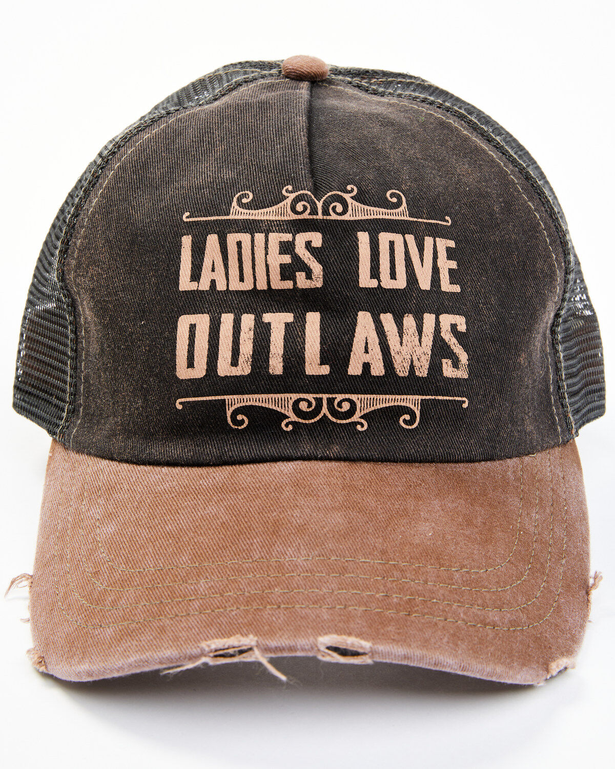 Image #1 - Idyllwind Women's Ladies Love Outlaws Ball Cap, Brown, hi-res
