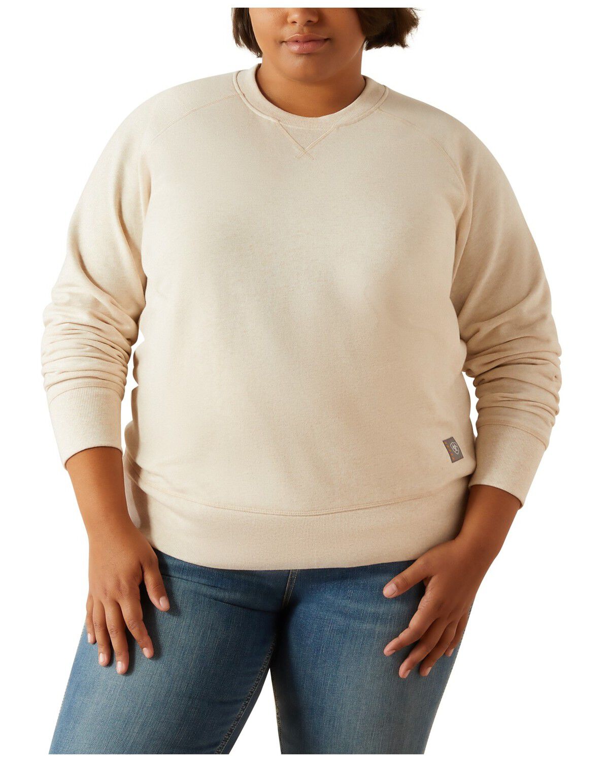 Ariat Women's Rebar Workman Wash Faced Sweatshirt - Plus, Light Pink, hi-res