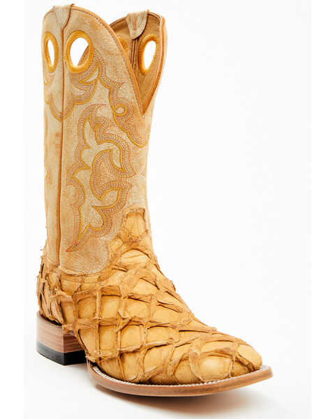 Image #1 - Cody James Men's Exotic Pirarucu Western Boots - Broad Square Toe , Yellow, hi-res