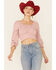 Image #1 - Beyond The Radar Women's Gingham Print Tie Back Crop Top, , hi-res