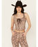 Shyanne Women's Snake Print Cropped Corset Top, Taupe, hi-res