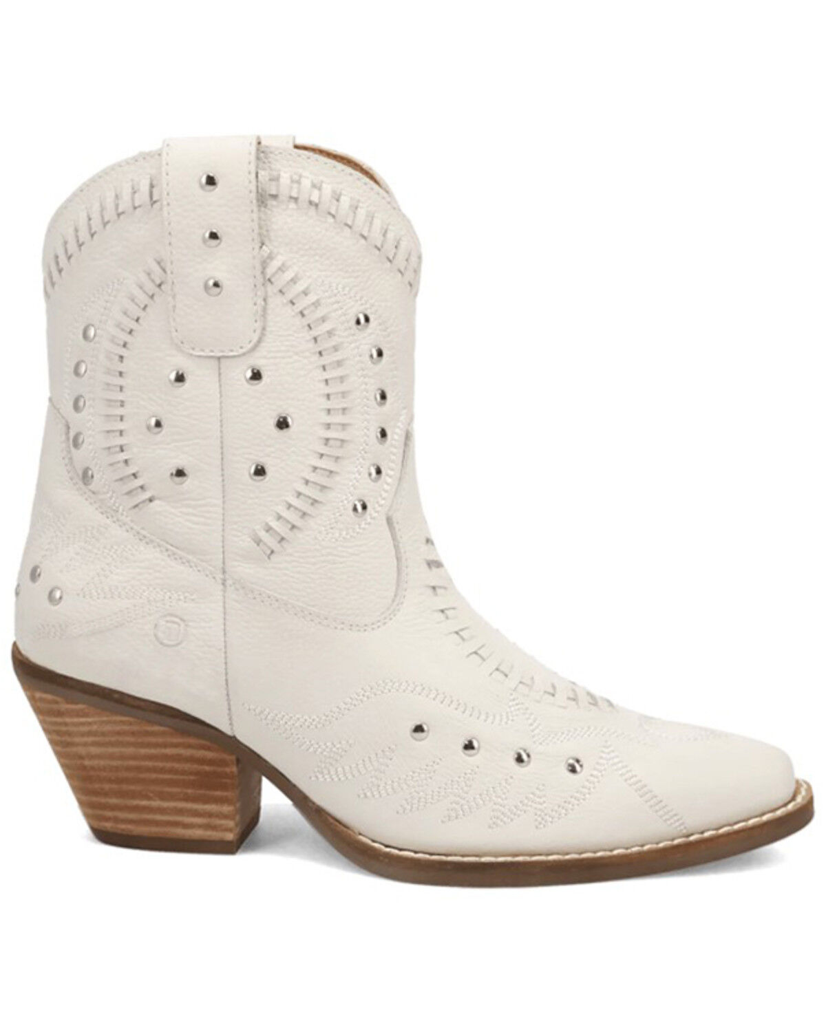 Image #2 - Dingo Women's Precious Western Booties - Snip Toe, White, hi-res