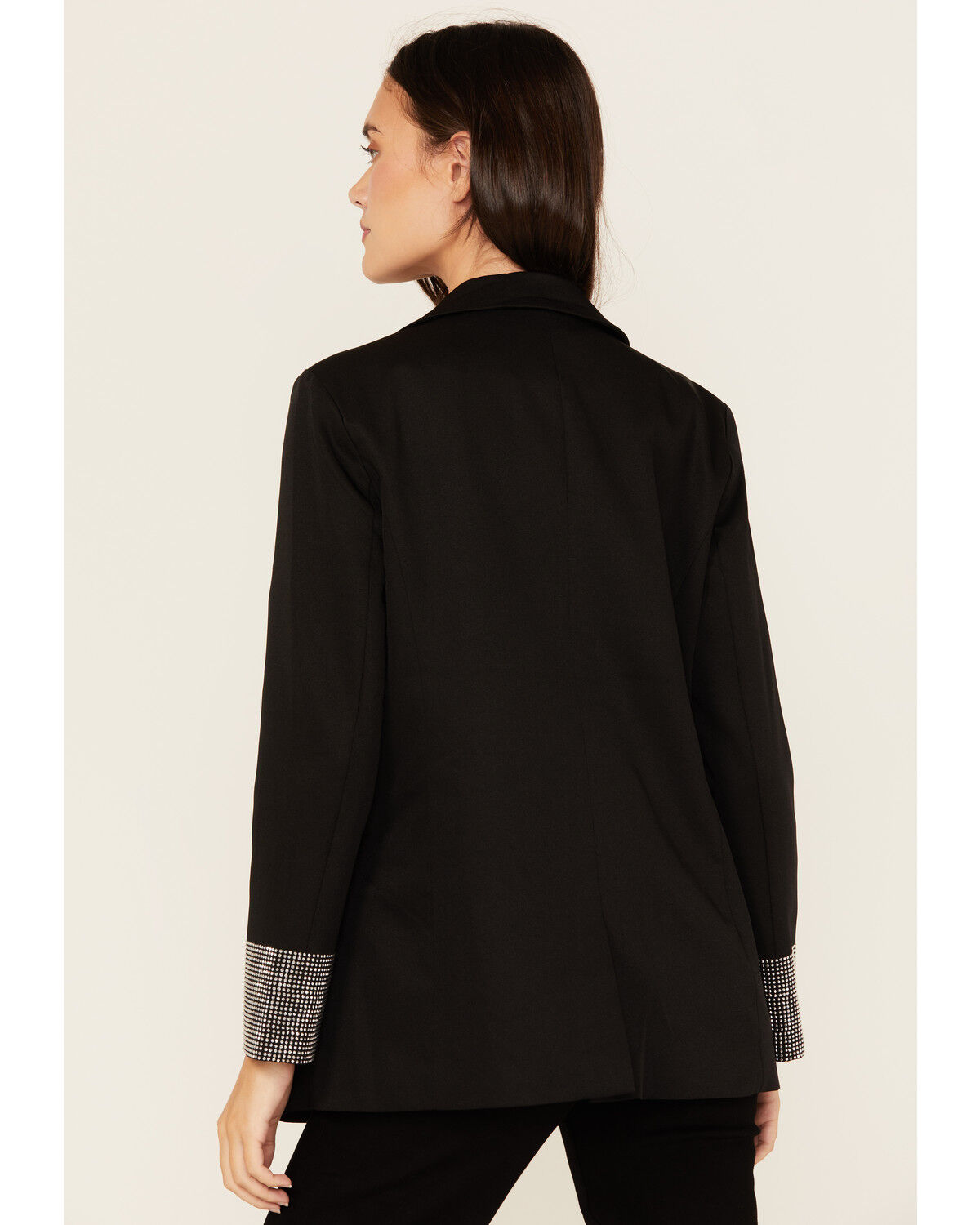 Image #4 - Revel Women's Rhinestone Cuff Blazer, Black, hi-res