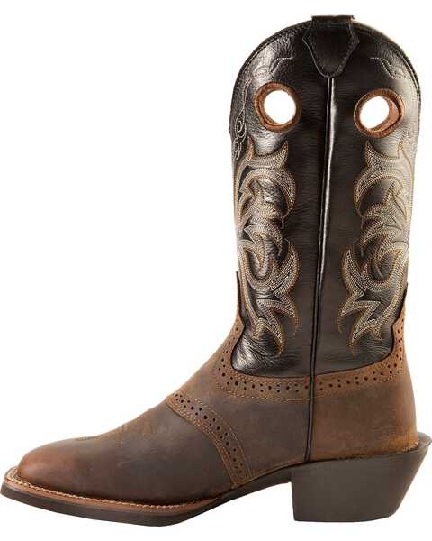 Image #3 - Justin Men's Punchy Stampede Black Cowboy Boots - Square Toe, , hi-res