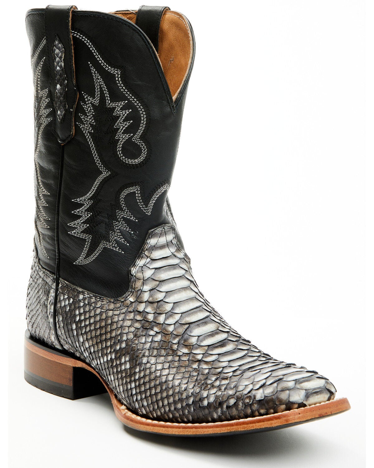 Cody James Men's Exotic Python Nevado Western Boots - Broad Square Toe, Black, hi-res