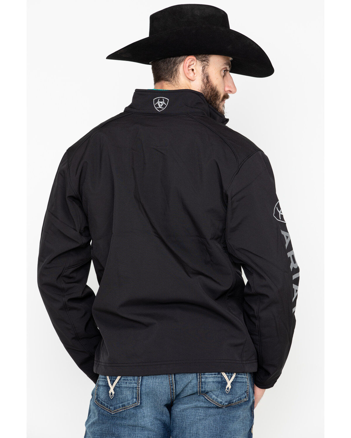 Image #2 - Ariat Men's Black Logo 2.0 Softshell Jacket - Big, Black, hi-res