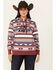 Image #1 - Ariat Women's Southwestern Brazil Print Logo Hoodie, Sand, hi-res