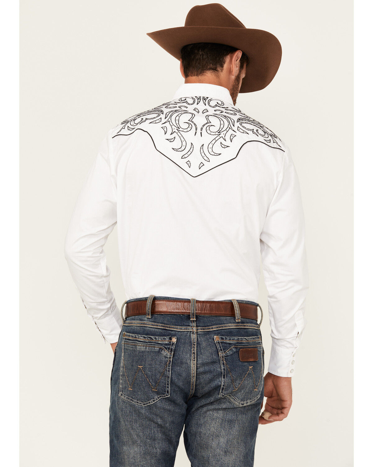 Product Name:  Rodeo Clothing Men's Embellished Yoke Long Sleeve Pearl Snap Western Shirt