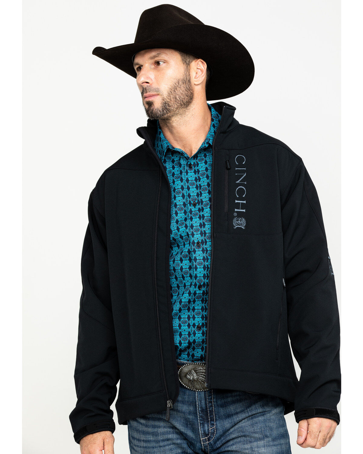 Image #3 - Cinch Men's Black Softshell Bonded Jacket, , hi-res