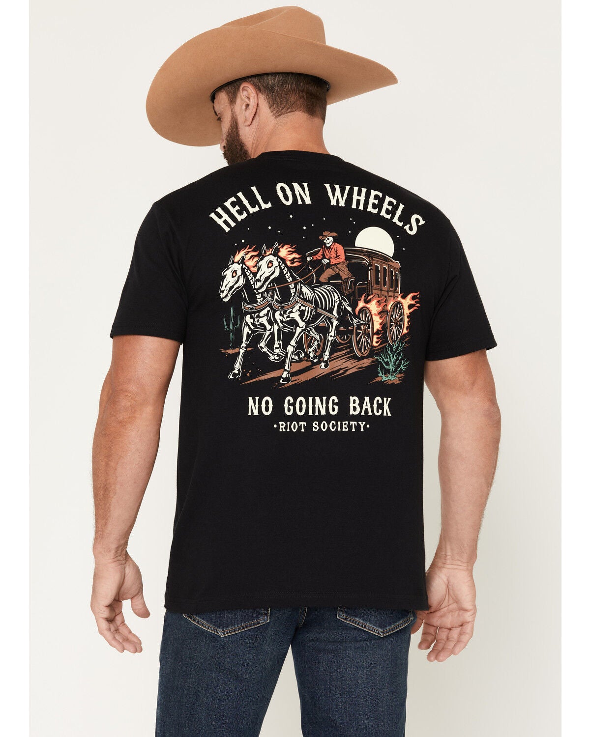 Riot Society Men's Hell on Wheels Short Sleeve Graphic T-Shirt, Black, hi-res