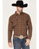 Image #1 - Cody James Men's Rusty Nail Small Plaid Print Long Sleeve Snap Western Flannel Shirt - Big & Tall, Rust Copper, hi-res