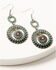 Shyanne Women's Desert Wanderer Concho Earrings, Silver, hi-res