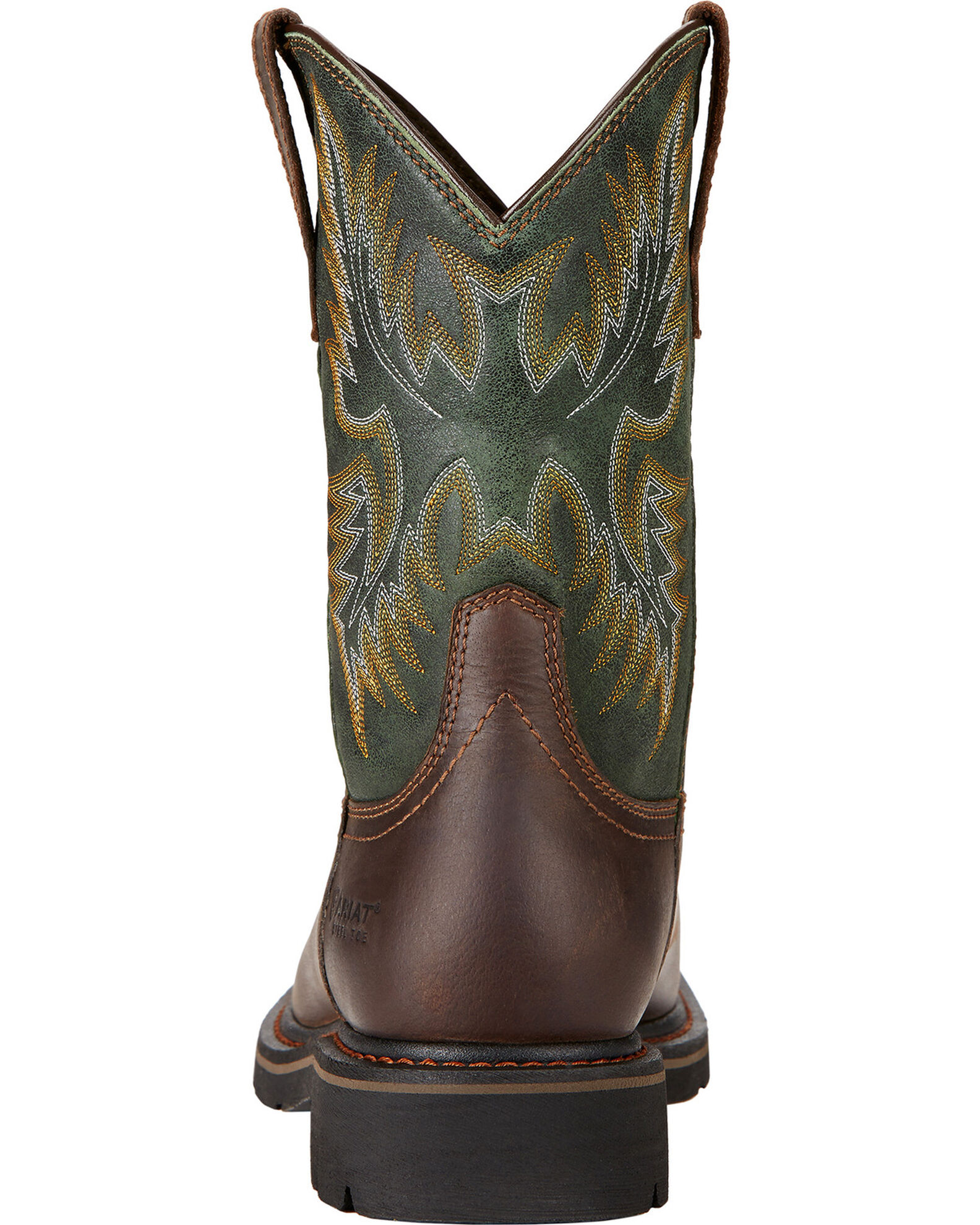 Image #5 - Ariat Men's Sierra Western Work Boots - Steel Toe, Dark Brown, hi-res