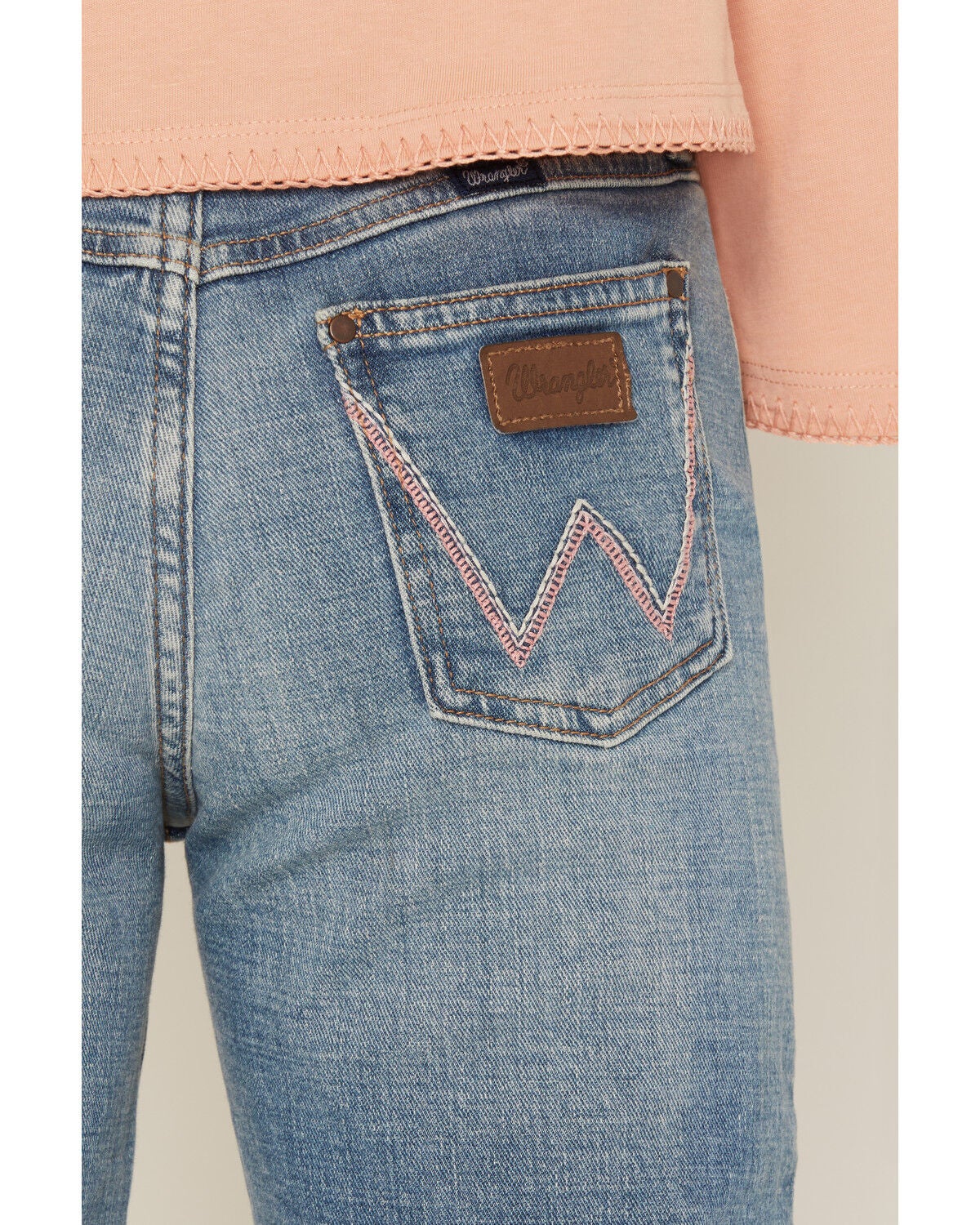 Image #4 - Wrangler Girls' Medium Wash Nala Trouser Stretch Denim Jeans, Medium Wash, hi-res