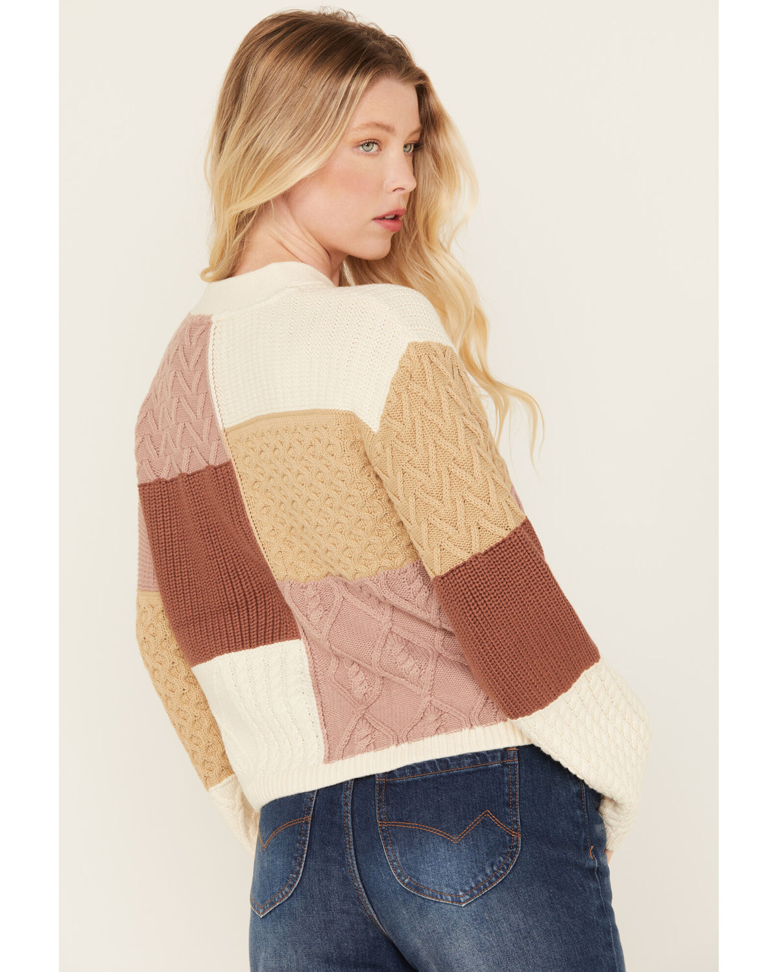 Cleo Wolf Women s Color Block Cardigan Boot Barn