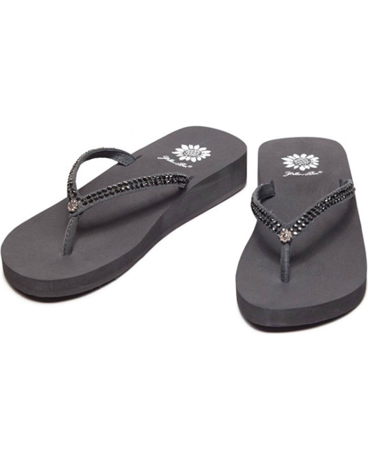 yellow box jeweled sandals
