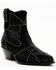 Image #1 - Italian Cowboy Women's Astra Studded Fashion Booties - Snip Toe, Black, hi-res