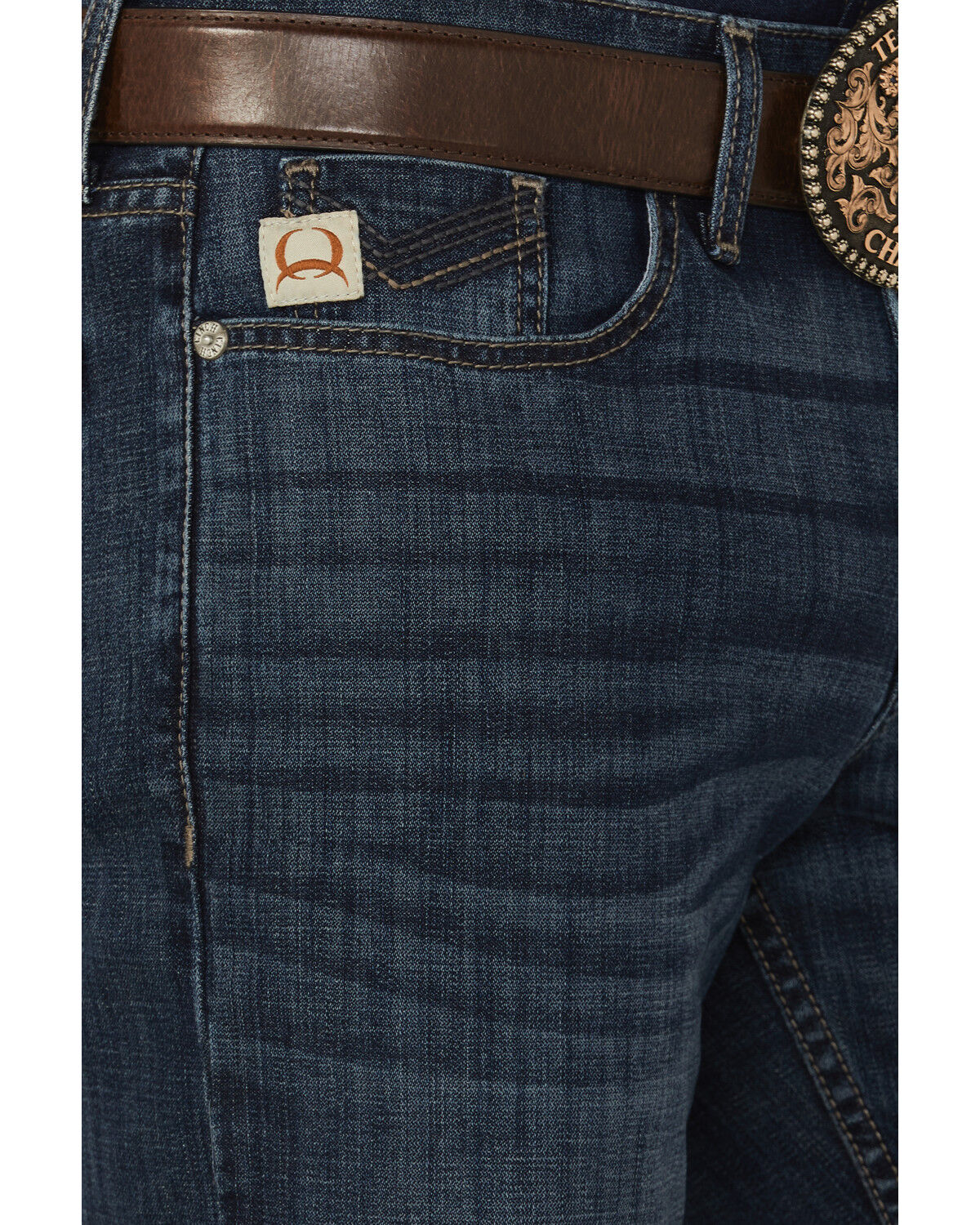 Image #2 - Cinch Men's Grant Dark Wash Relaxed Bootcut Performance Stretch Denim Jeans, Indigo, hi-res
