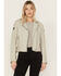 Image #4 - Mauritius Leather Women's Reo Heart Leather Moto Jacket, Off White, hi-res