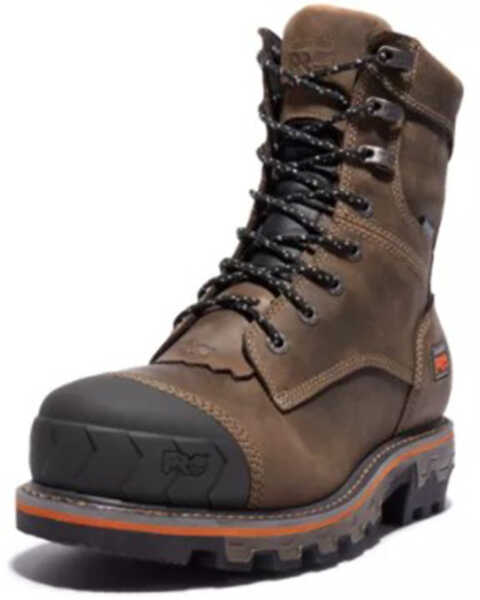 Timberland PRO Men's Boondock Waterproof Logger Boots - Nano Composite Toe, Brown, hi-res