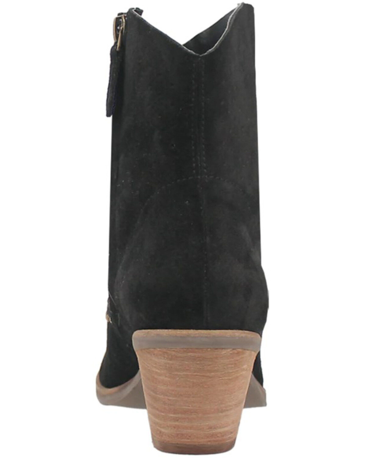 Image #5 - Dingo Women's Miss Priss Studded Suede Booties - Round Toe, Black, hi-res