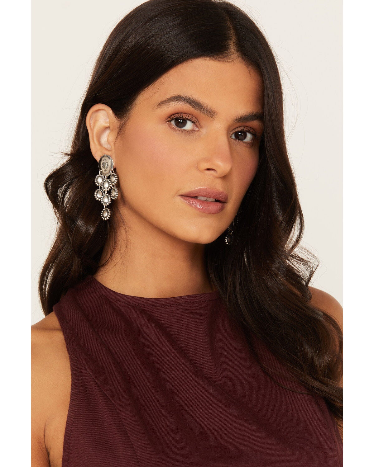 Paige Wallace Women's Silver Concho Dangle Earrings, Turquoise, hi-res