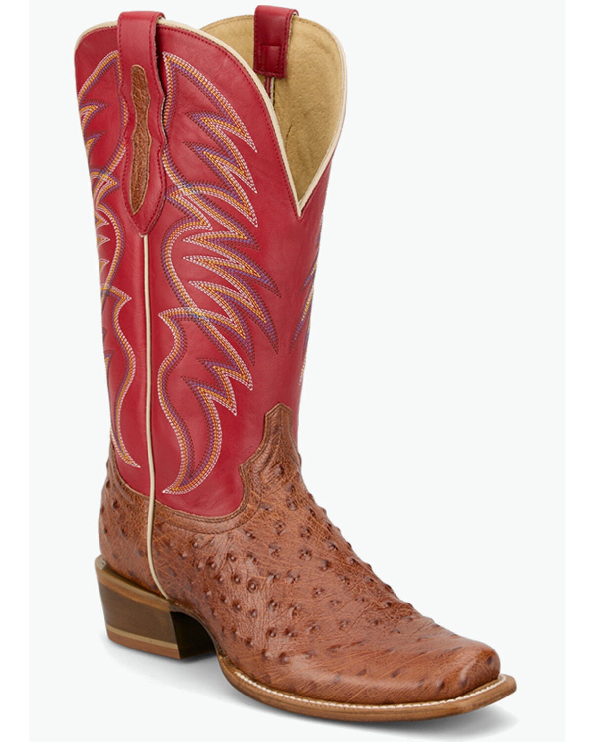 Image #1 - Tony Lama Men's Ranchero Tyler Exotic Ostrich Western Boots - Square Toe, Brandy Brown, hi-res