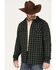 Image #2 - Cody James Men's Alder Tree Plaid Button Down Bonded Western Flannel Shirt Jacket, Green, hi-res