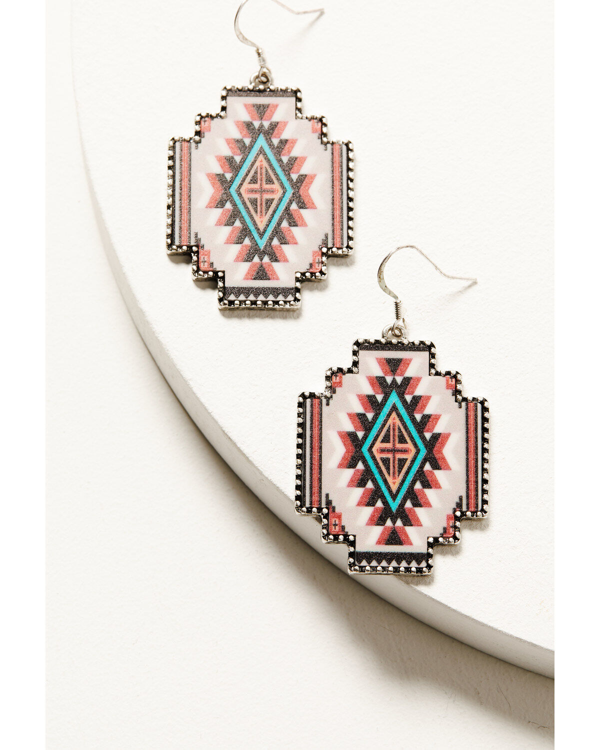 Image #1 - Shyanne Women's Dakota Southwestern Print Earrings, Silver, hi-res