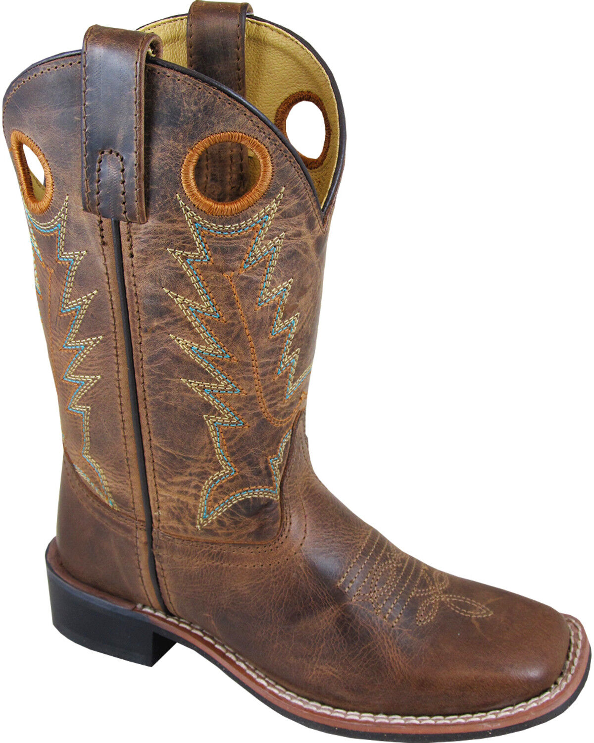 Image #1 - Smoky Mountain Boys' Jesse Western Boots - Square Toe, Brown, hi-res