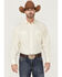 Resistol Men's Long Sleeve Button Down Western Shirt , Off White, hi-res