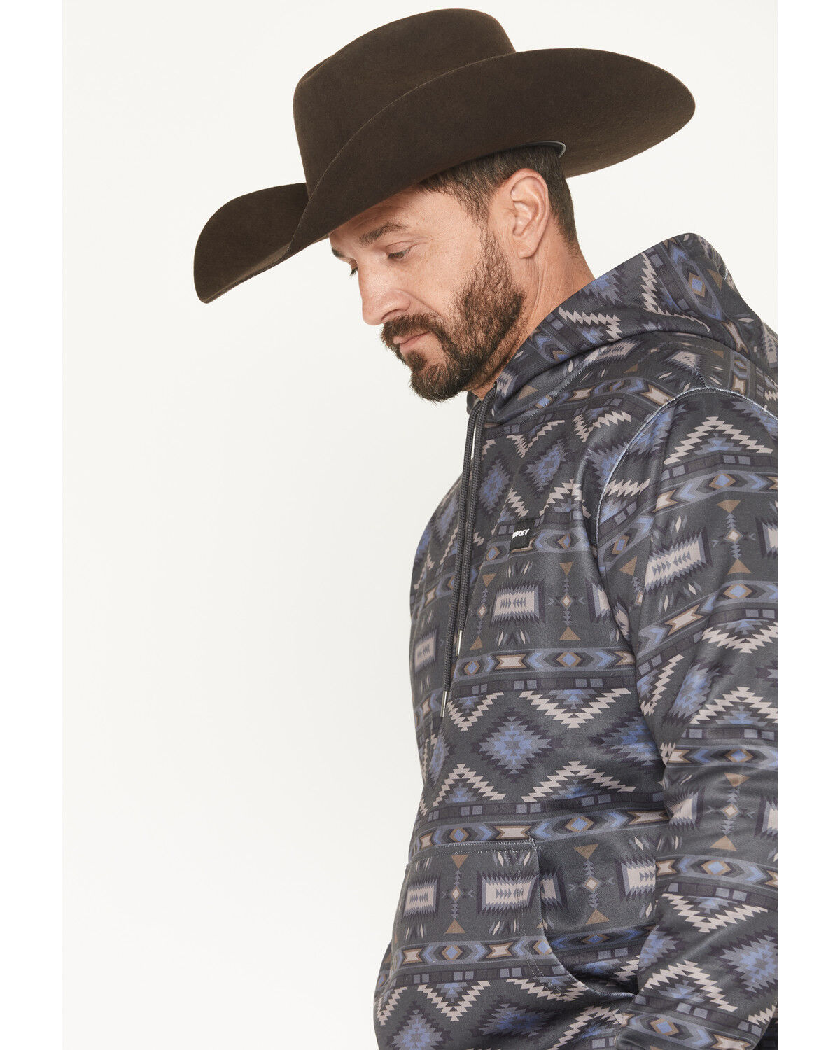 Image #2 - Hooey Men's Legendary Phantom Southwestern Print Hooded Sweatshirt, Brown, hi-res