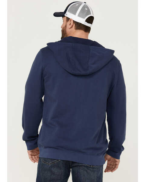 Brothers & Sons Men's Weathered French Terry Zip-Front Hooded Sweatshirt , Navy, hi-res