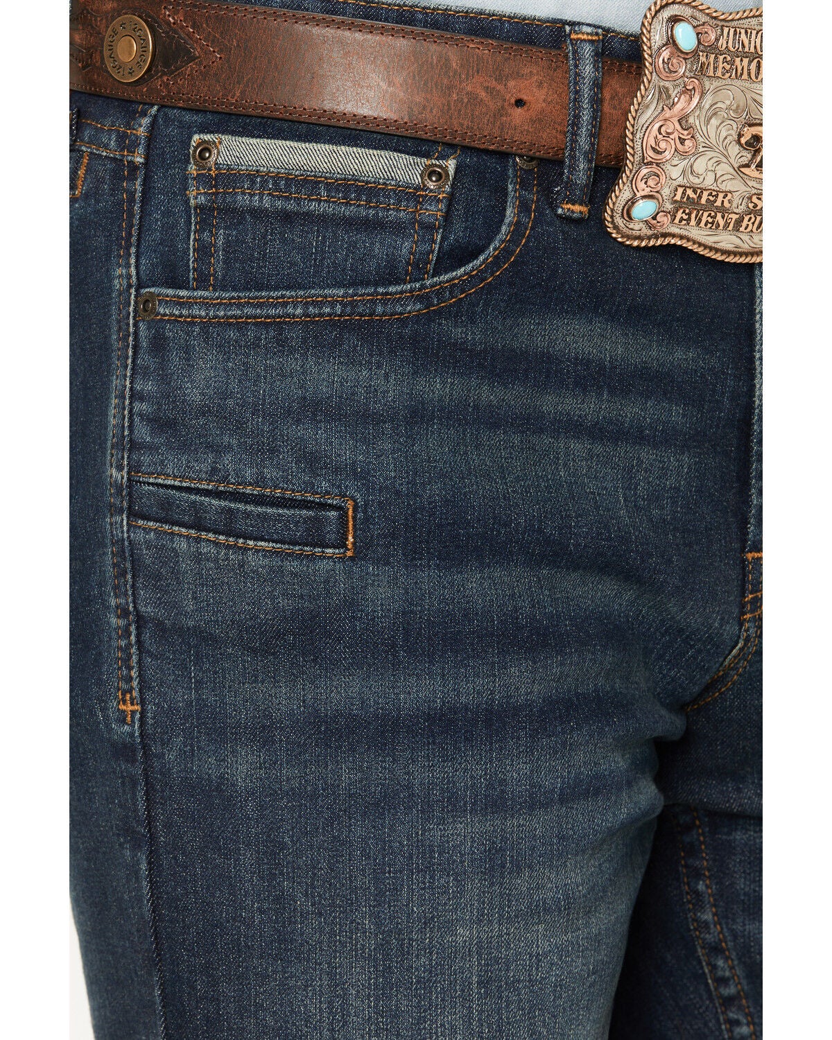 Image #2 - Cody James Men's Gunmetal Wash Yukon Relaxed Straight Concealed Carry Stretch Denim Jeans, Dark Wash, hi-res