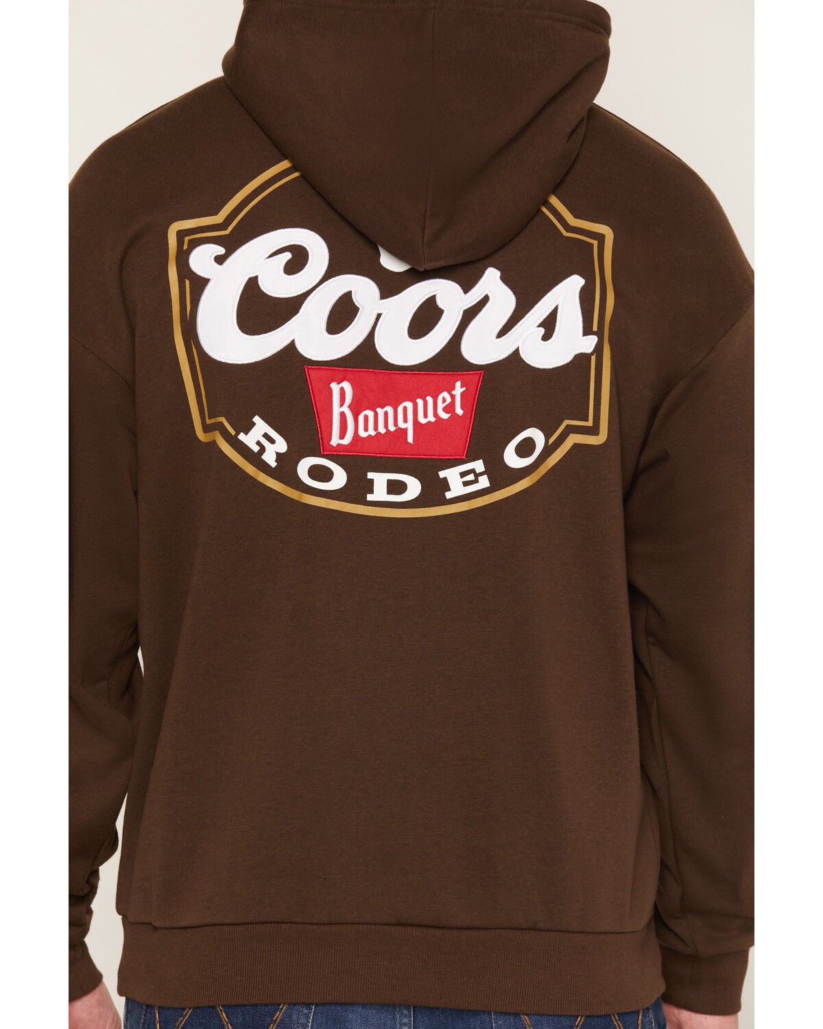 Image #4 - Coors Men's Boot Barn Exclusive Banquet Rodeo Badge Hooded Sweatshirt, Brown, hi-res