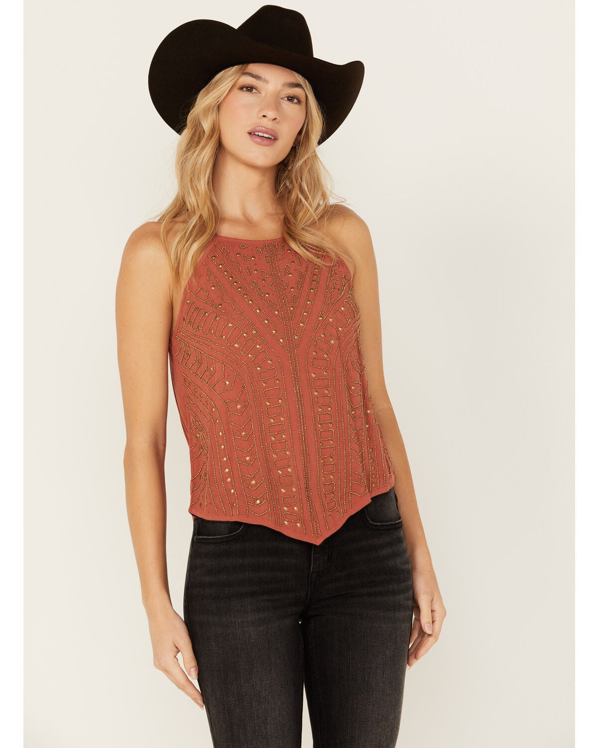 Idyllwind Women's Alpine Super Embellished Tank, Pecan, hi-res