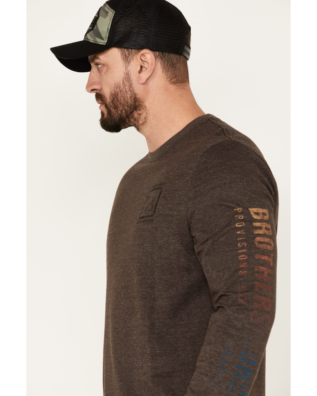 Image #2 - Brothers and Sons Men's Ride A Mule Long Sleeve T-Shirt, Dark Brown, hi-res